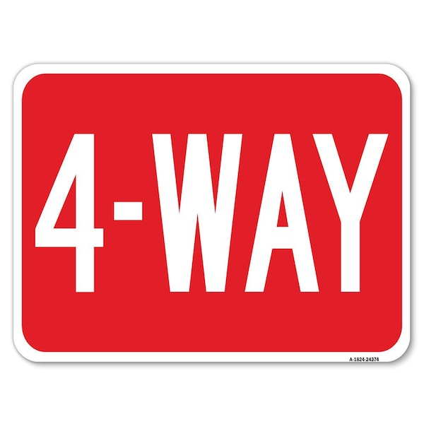 4-Way Heavy-Gauge Aluminum Rust Proof Parking Sign, 18" x 24", A-1824-24374
